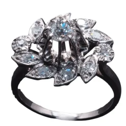 Bague marguerite Or blanc Diamants