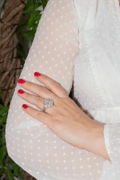Bague Marguerite Or blanc Diamant