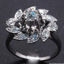 Bague marguerite Or blanc Diamants