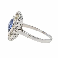Bague Marguerite Or blanc Saphir
