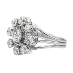 Bague Marguerite Or blanc Diamant