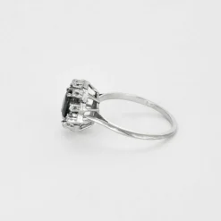 Bague marguerite or blanc et saphir