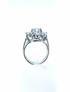 Bague marguerite or blanc diamants