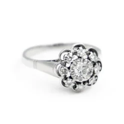 Bague Marguerite Or blanc Diamant