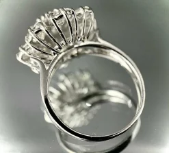 Bague marguerite or blanc diamants