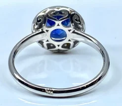 Bague Marguerite Or blanc Saphir et Diamants