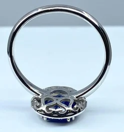 Bague Marguerite Or blanc Saphir et Diamants