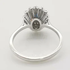 Bague marguerite or blanc saphir et diamants