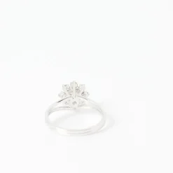 Bague marguerite or gris diamants