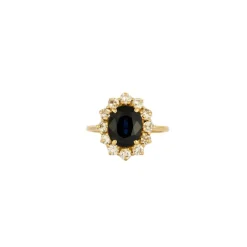 Bague Marguerite or jaune Saphir diamants
