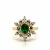 Bague Marguerite Or jaune - Emeraude et Diamants