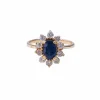 Bague marguerite or jaune saphir et diamant