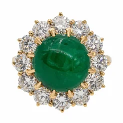 Bague Marguerite Or jaune Emeraude