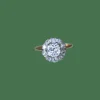 Bague Marguerite or jaune diamants coussin 1.68 Cts