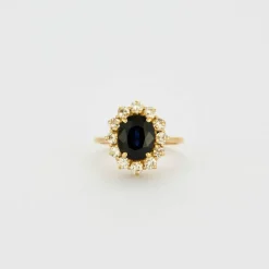 Bague Marguerite or jaune Saphir diamants