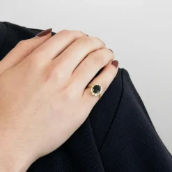 Bague Marguerite or jaune Saphir diamants