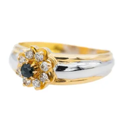 Bague Marguerite Or jaune Saphir