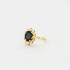 Bague Marguerite or jaune Saphir diamants