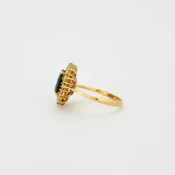 Bague Marguerite or jaune Saphir diamants