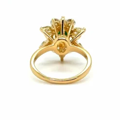 Bague Marguerite Or jaune - Emeraude et Diamants