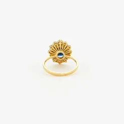 Bague Marguerite or jaune Saphir diamants