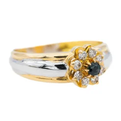 Bague Marguerite Or jaune Saphir