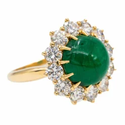 Bague Marguerite Or jaune Emeraude
