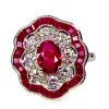 Bague marguerite Or Rubis Diamants