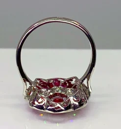 Bague marguerite Or Rubis Diamants