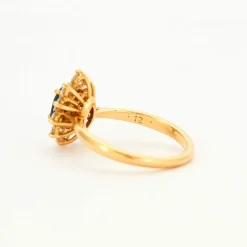 Bague Marguerite Or Saphir Bleu Diamant