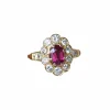 Bague Marguerite Ovale Rubis et Diamants