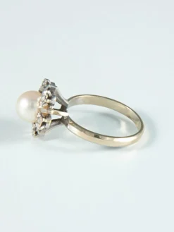 Bague Marguerite Perle et Diamants