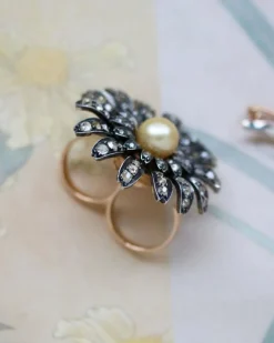 Bague Marguerite Perle Gold et Diamants 