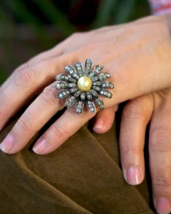 Bague Marguerite Perle Gold et Diamants 
