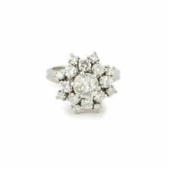 Bague Marguerite platine diamants