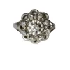 Bague marguerite platine et diamants