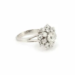 Bague Marguerite platine diamants