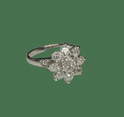 BAGUE MARGUERITE PLATINE DIAMANTS