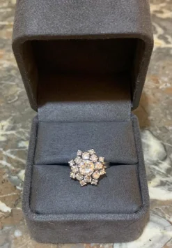 Bague Marguerite platine diamants
