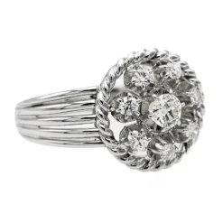 Bague Marguerite Platine Diamant