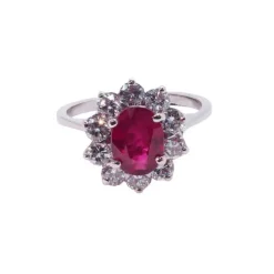 Bague marguerite rubis