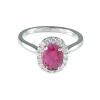 Bague Marguerite Rubis Diamants