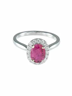 Bague Marguerite Rubis Diamants