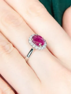 Bague Marguerite Rubis Diamants
