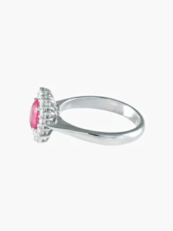 BAGUE MARGUERITE RUBIS DIAMANTS