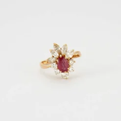 Bague Marguerite Rubis Diamants
