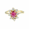 Bague Marguerite Rubis et Diamants