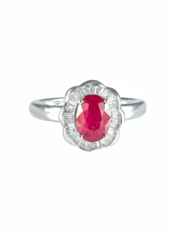 Bague Marguerite Rubis et Diamants