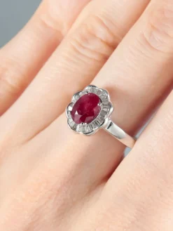 Bague Marguerite Rubis et Diamants
