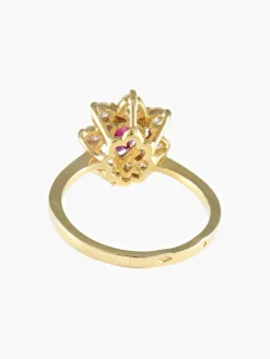 Bague Marguerite Rubis et Diamants